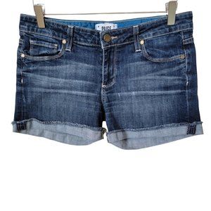 Paige Jimmy Jimmy Cuffed Cut Off Folded Cuff Denim Jean Shorts